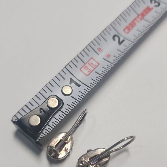 Sterling Silver 925 and Amethyst Earrings French Hooks - Picture 3 of 4